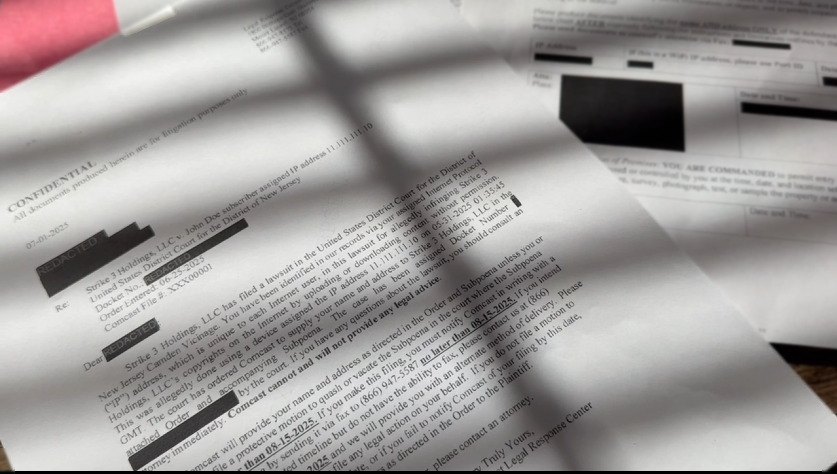 Picture of ISP notice about Strike 3 Holdings Subpoena