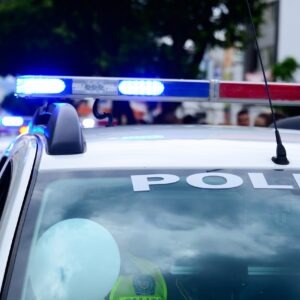 Close up of police car with lights flashing - arrested in New Jersey - Shuttleworth Law P.C.